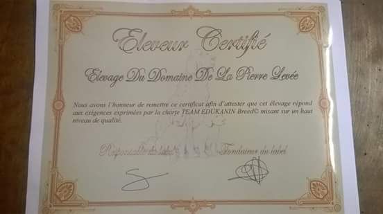 L'élevage du Domaine de la Pierre Levée élevage certifié 